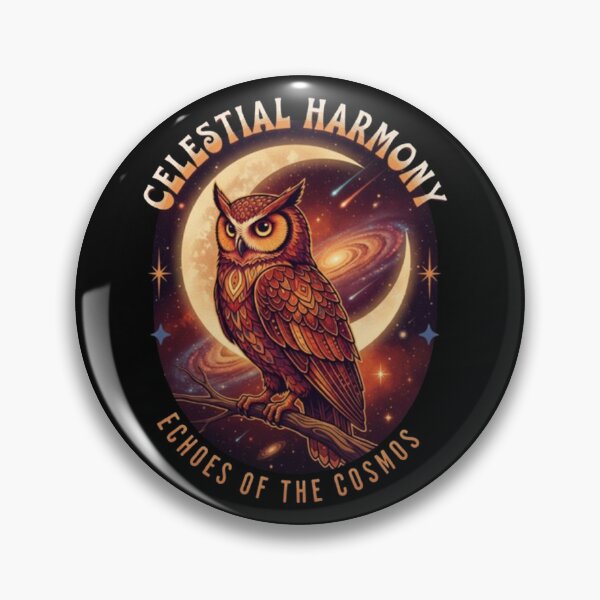 Item preview, Celestial Harmony – Cosmic Owl Emblem designed and sold by Dogandesighn.