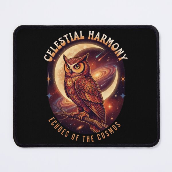Item preview, Celestial Harmony – Cosmic Owl Emblem designed and sold by Dogandesighn.