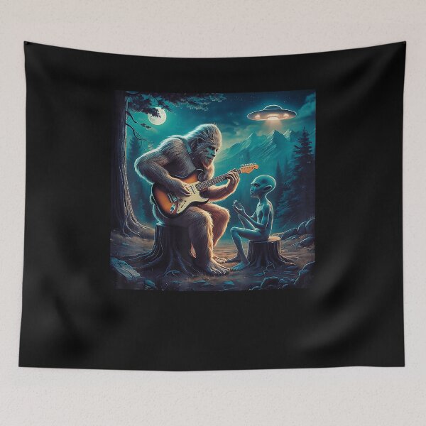 Item preview, Alien Bigfoot Guitar Sasquatch UFO Gifts for Men, Women, Kid designed and sold by Goleon12.