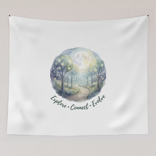 Item preview, Explore Connect Evolve Spiritual Forest Watercolor Ethereal designed and sold by chattsuede.