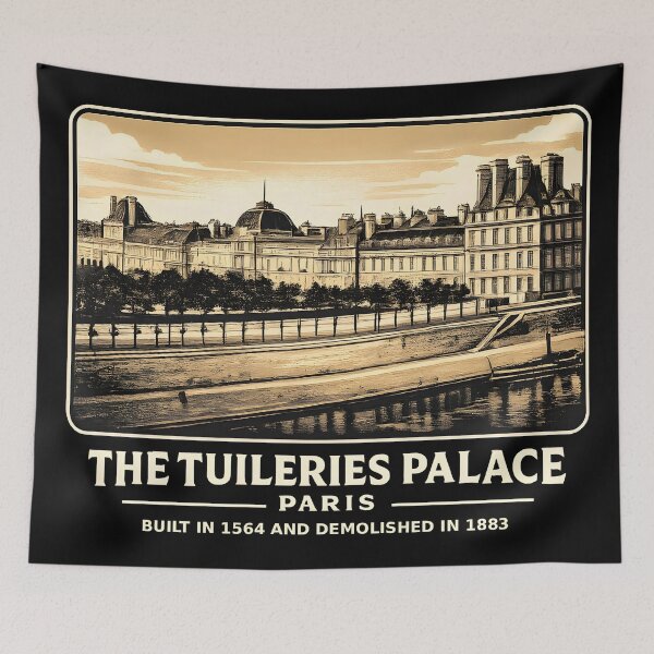 Item preview, Tuileries Palace Paris - Demolished 1883 | Risograph Duotone Art designed and sold by WAUZ.