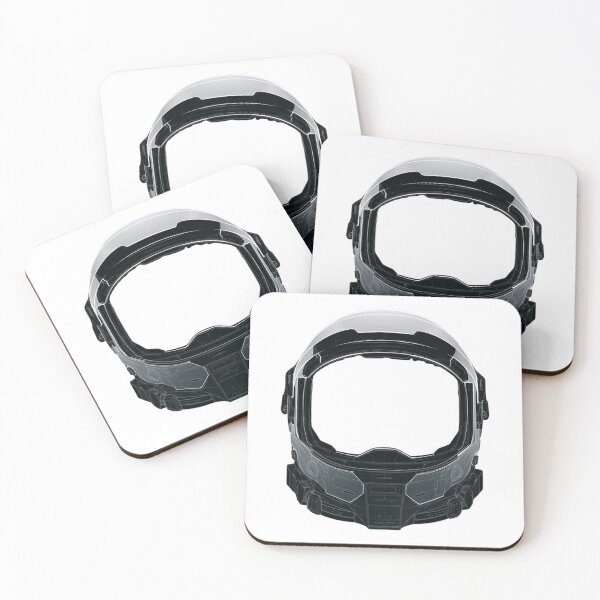 Item preview, Astronaut Helmet White on Black | Futuristic Geometric Space Art designed and sold by TypoArtPrints.