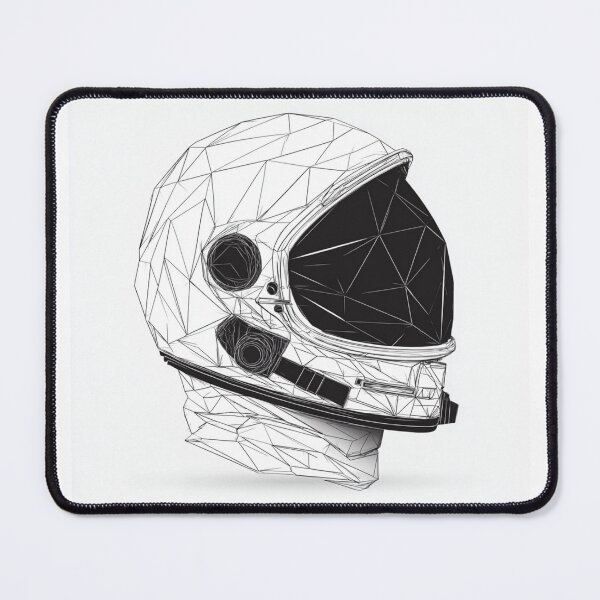 Item preview, Geometric Astronaut Helmet Fine Line | Minimalist Space Art designed and sold by TypoArtPrints.