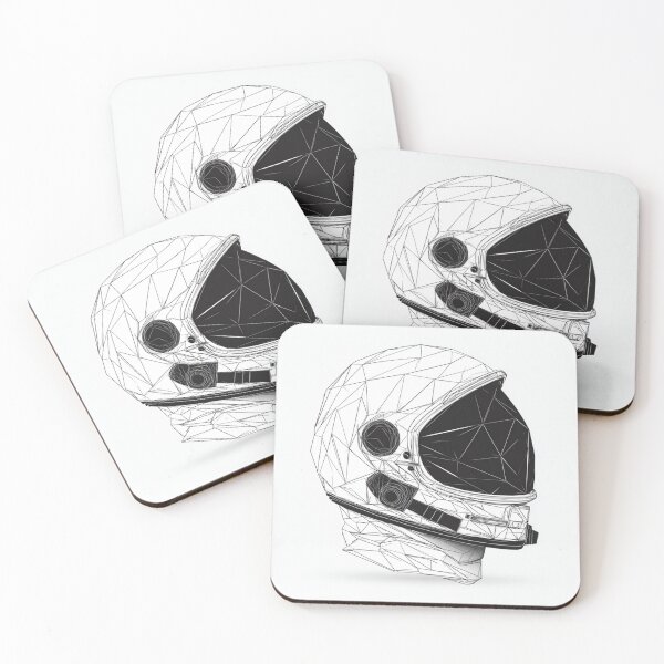 Item preview, Geometric Astronaut Helmet Fine Line | Minimalist Space Art designed and sold by TypoArtPrints.