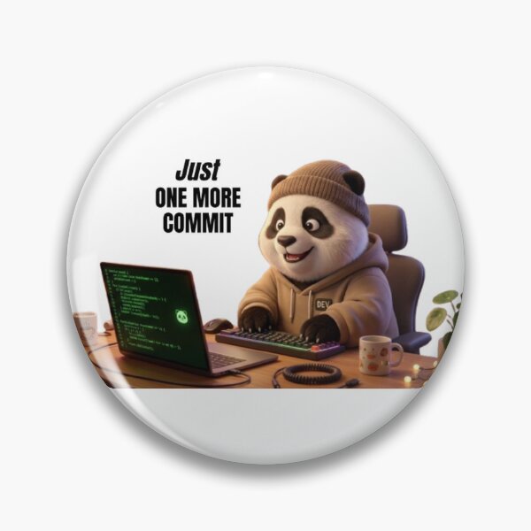 Artikelvorschau, Nur noch ein Commit – Lustiges Panda-Programmierer-Coding-Meme entworfen und verkauft von Noctavia07.