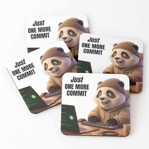 Item preview, Just One More Commit Funny Panda Programmer Coding Meme designed and sold by Noctavia07.