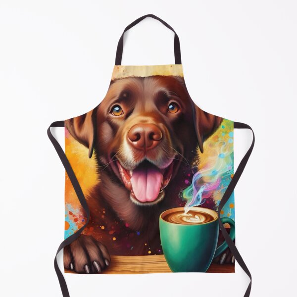 Item preview, Happy Chocolate Labrador Retriever Drinking Coffee designed and sold by The Coffee Critters.