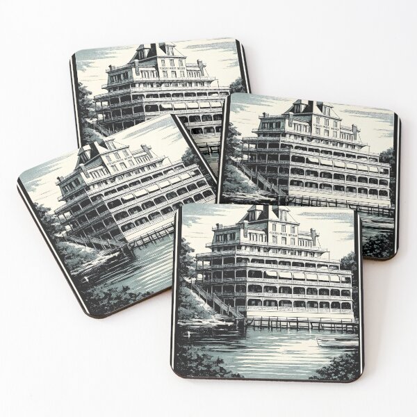 Item preview, Grand View Hotel Brooklyn - Destroyed By Fire 1893 | Duotone Risograph Print designed and sold by WAUZ.