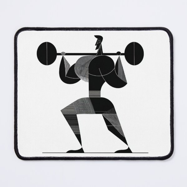 Item preview, Bold Geometric Powerlifter Squat | Black and White Gym Art designed and sold by TypoArtPrints.