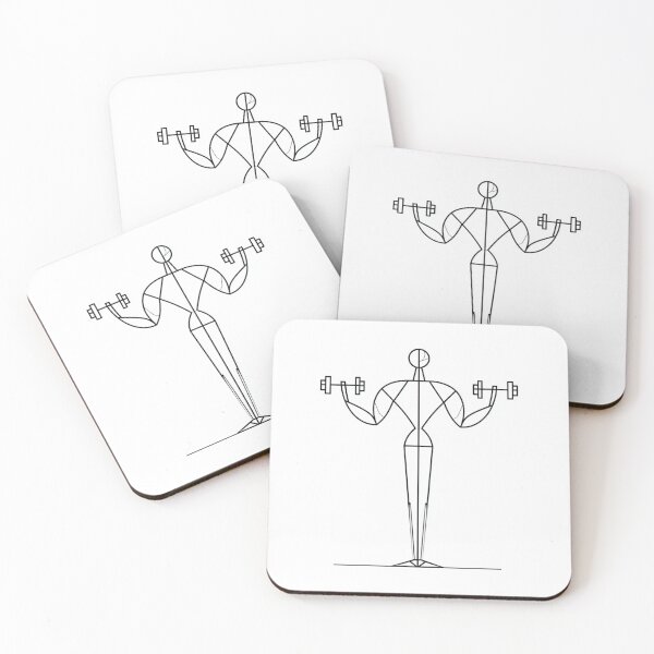 Item preview, Geometric Weightlifter Fine Line Art | Minimalist Fitness Black and White designed and sold by TypoArtPrints.