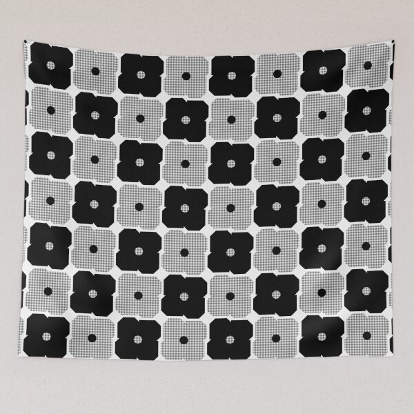 Item preview, Black and white geometric seamless repeating pattern designed and sold by SeamlessDsign.