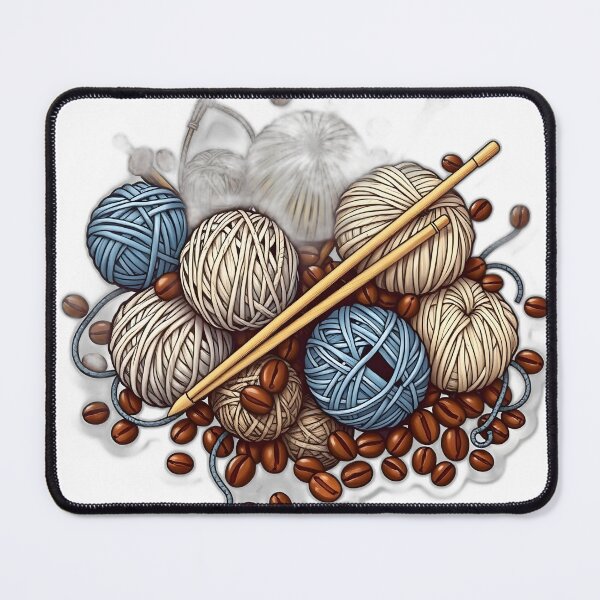 Item preview, Cozy Home Hobbies Yarn & Coffee Bean Pattern – Perfect for Knitting Lovers designed and sold by PrintMadog.