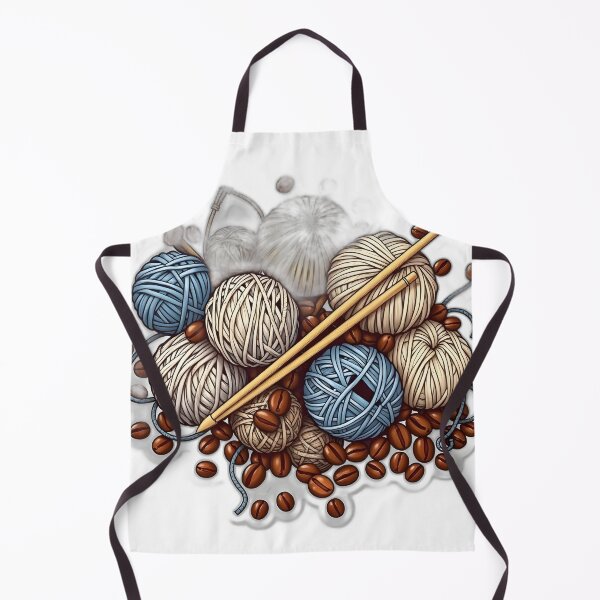 Item preview, Cozy Home Hobbies Yarn & Coffee Bean Pattern – Perfect for Knitting Lovers designed and sold by PrintMadog.