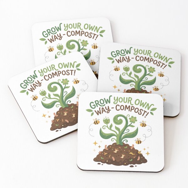 Item preview, Grow Your Own Way Compost Funny Whimsical Cute Cartoon designed and sold by chattsuede.