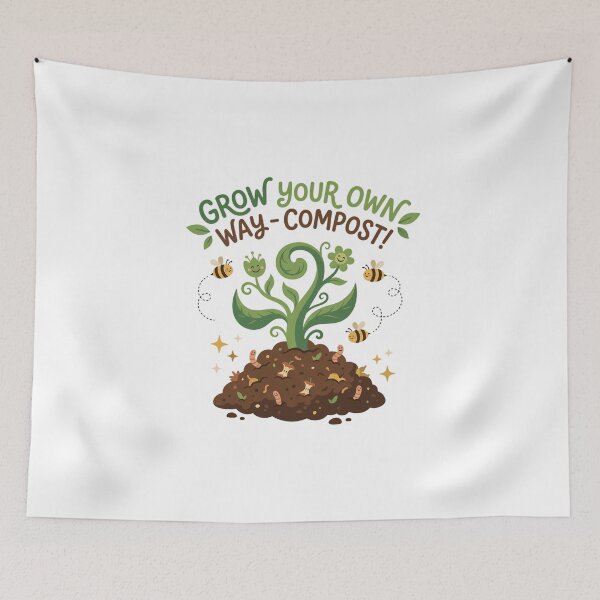Item preview, Grow Your Own Way Compost Funny Whimsical Cute Cartoon designed and sold by chattsuede.