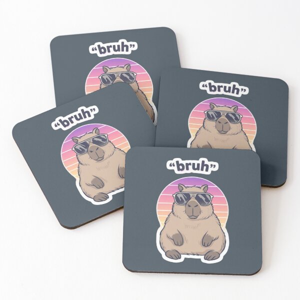 Item preview, Bruh Capybara Meme Retro Sunset designed and sold by crazygoose30.