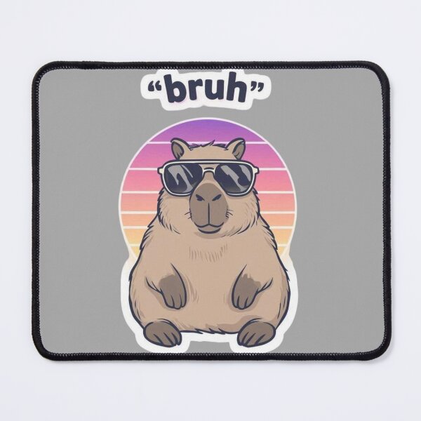 Item preview, Bruh Capybara Meme Retro Sunset designed and sold by crazygoose30.