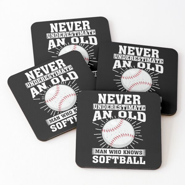Item preview, Never Underestimate an Old Man Who knows softball designed and sold by CosmoKitsch.