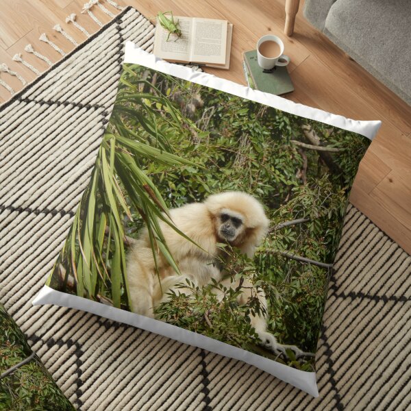 White Handed Gibbon 003 Floor Pillow