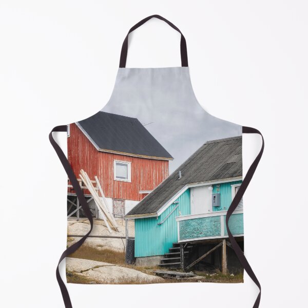 Item preview, Three Colorful Houses Ilulissat Greenland designed and sold by PhotoArt by Joan Carroll.
