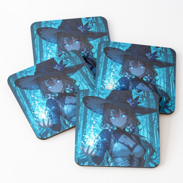 Item preview, LUNA Anime Sorceress Casting Blue Magic Forest Spell designed and sold by BorgSpareParts.