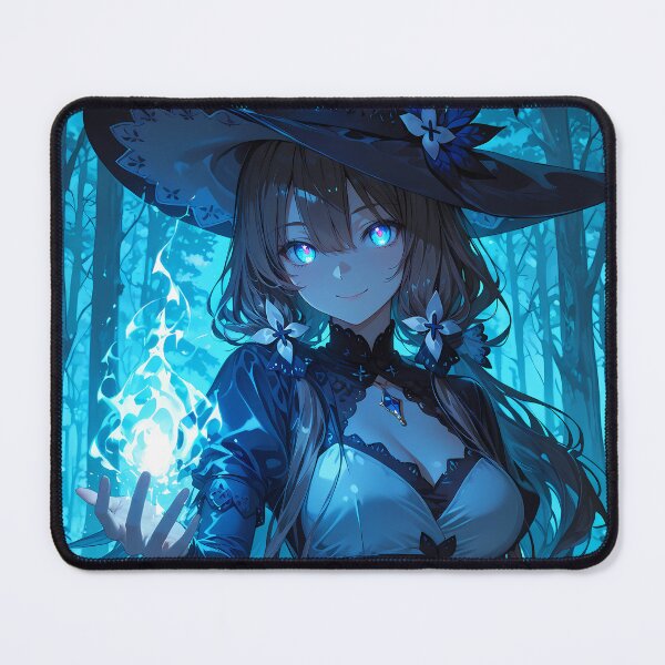 Item preview, LUNA Anime Sorceress Casting Blue Magic Forest Spell designed and sold by BorgSpareParts.