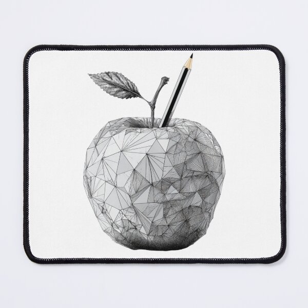 Item preview, Geometric Apple Pencil Fine Line | Teacher Gift Black and White designed and sold by TypoArtPrints.