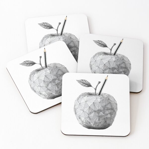 Item preview, Geometric Apple Pencil Fine Line | Teacher Gift Black and White designed and sold by TypoArtPrints.