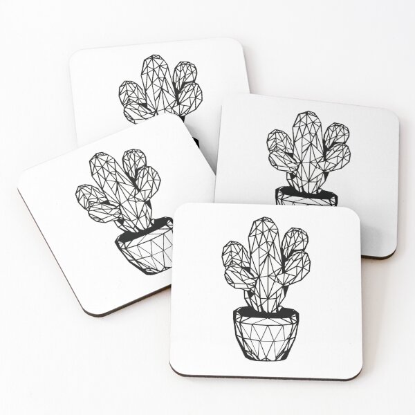 Item preview, Geometric Cactus Pot Minimalist | Black and White Home Decor Art designed and sold by TypoArtPrints.