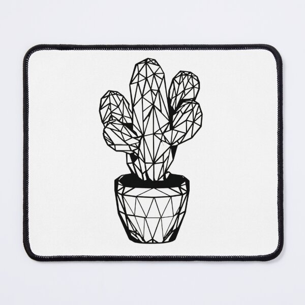 Item preview, Geometric Cactus Pot Minimalist | Black and White Home Decor Art designed and sold by TypoArtPrints.