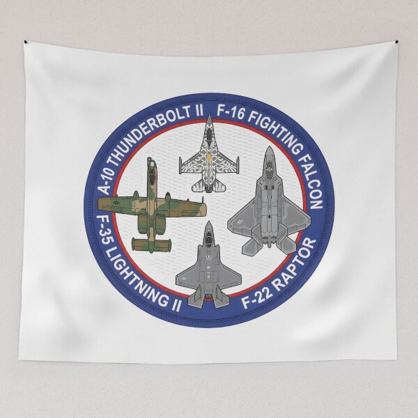 Item preview, US Air Force Modern Fighter Jets and Close Air Support Patch Illustration designed and sold by CharlieDesings.
