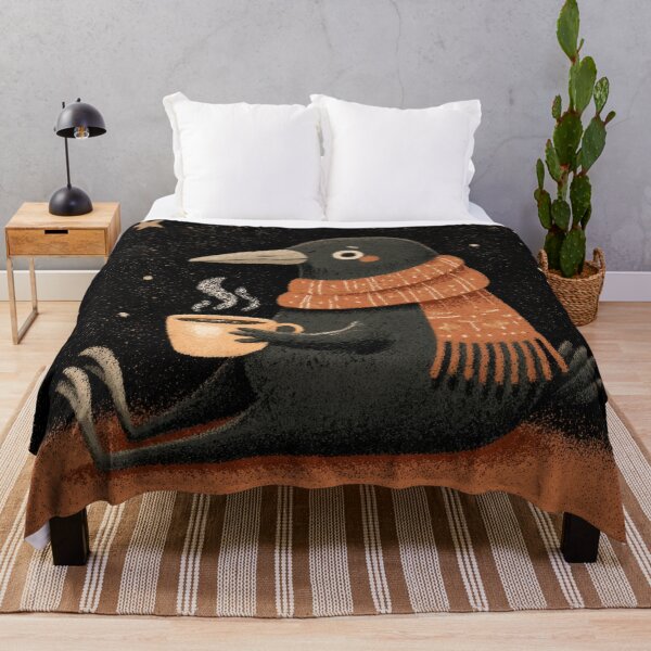 Item preview, Crow enjoys coffee at night designed and sold by anytka.
