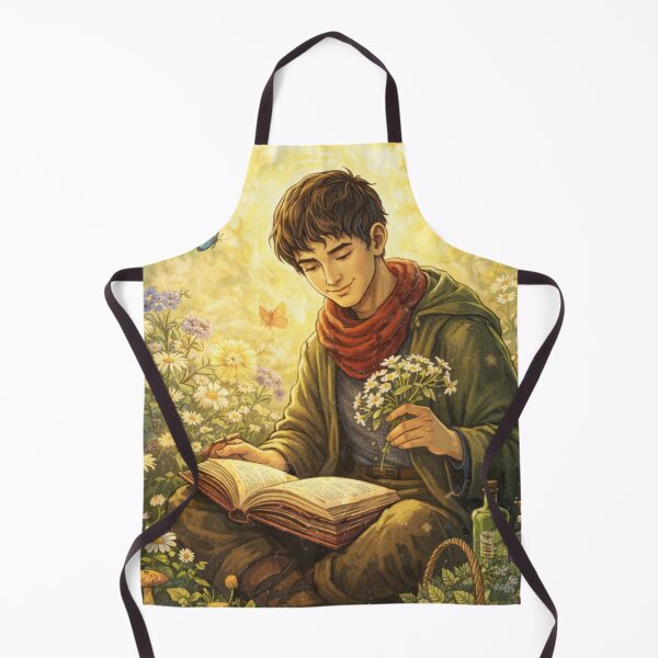 Item preview, Merlin Reading in the Garden BBC Merlin Fantasy Cottagecore Art | Merthur Fanfic Inspired designed and sold by clearsunnyday.