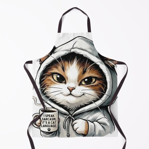 Item preview, Sassy Smirking Hoodie Cat With Sarcastic Coffee Mug designed and sold by BSSCREATIVES.