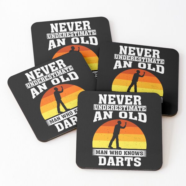 Item preview, Never Underestimate an Old Man Who knows darts designed and sold by CosmoKitsch.