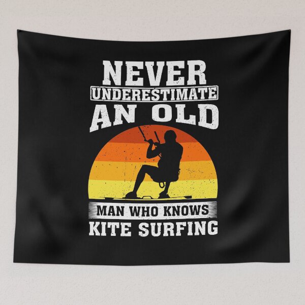 Item preview, Never Underestimate an Old Man Who knows  Kite Surfing  designed and sold by CosmoKitsch.