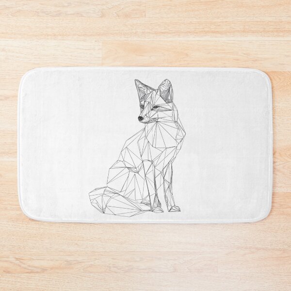 Item preview, Geometric Fox Fine Line Sketch | Minimalist Black and White Art designed and sold by TypoArtPrints.