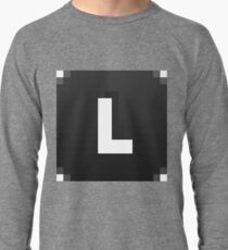 #L, #black, #white, #chess, #checkered, #pattern, #abstract, #flag, #board Lightweight Sweatshirt