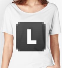 #L, #black, #white, #chess, #checkered, #pattern, #abstract, #flag, #board Women's Relaxed Fit T-Shirt