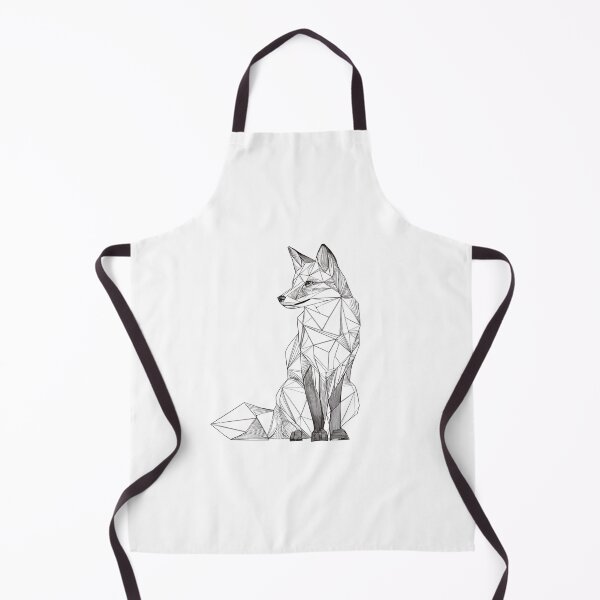 Item preview, Geometric Fox Detailed Polygon Art | black and white illustration designed and sold by TypoArtPrints.
