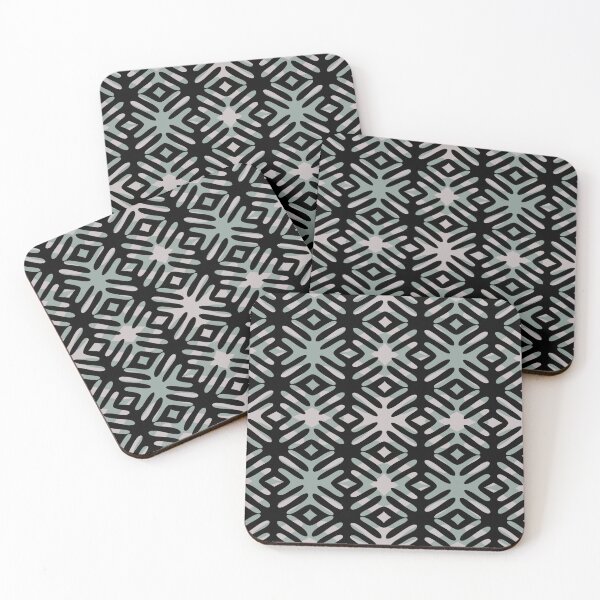 Item preview, Black grey and sage geometric seamless repeating pattern designed and sold by SeamlessDsign.