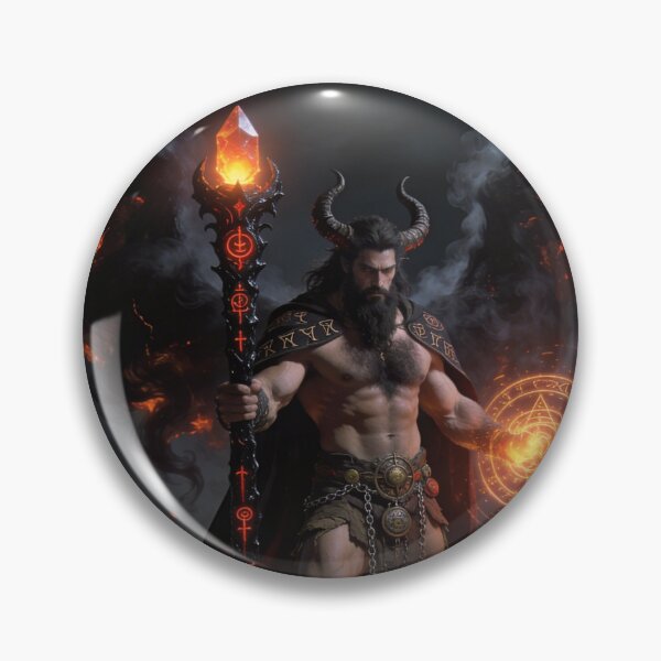Item preview, Infernal Rune Wizard - The Horned Archmage of Fire designed and sold by MysticOzzy.
