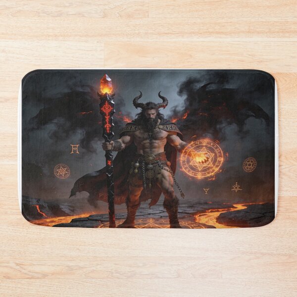 Item preview, Infernal Rune Wizard - The Horned Archmage of Fire designed and sold by MysticOzzy.