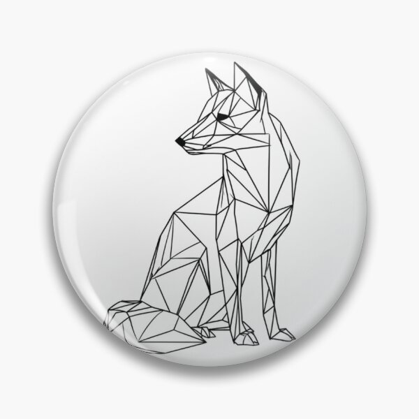Item preview, Geometric Fox Minimal Line Art | Black and White Nature Art designed and sold by TypoArtPrints.