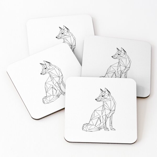 Item preview, Geometric Fox Minimal Line Art | Black and White Nature Art designed and sold by TypoArtPrints.