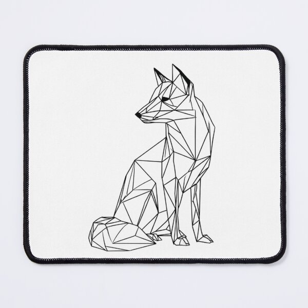 Item preview, Geometric Fox Minimal Line Art | Black and White Nature Art designed and sold by TypoArtPrints.