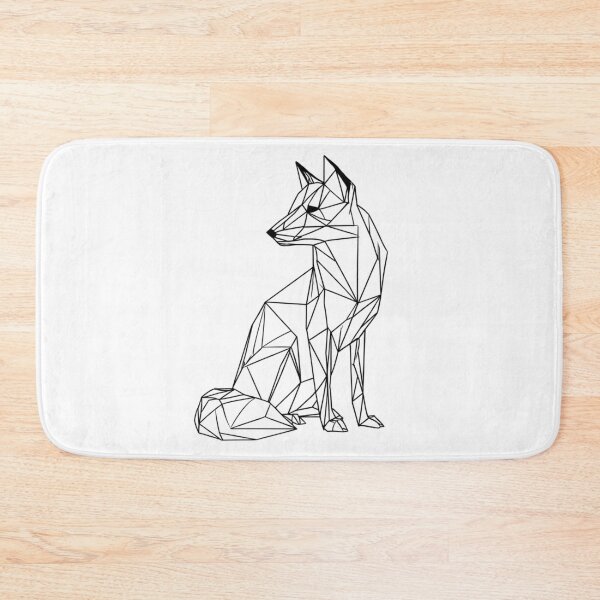 Item preview, Geometric Fox Minimal Line Art | Black and White Nature Art designed and sold by TypoArtPrints.