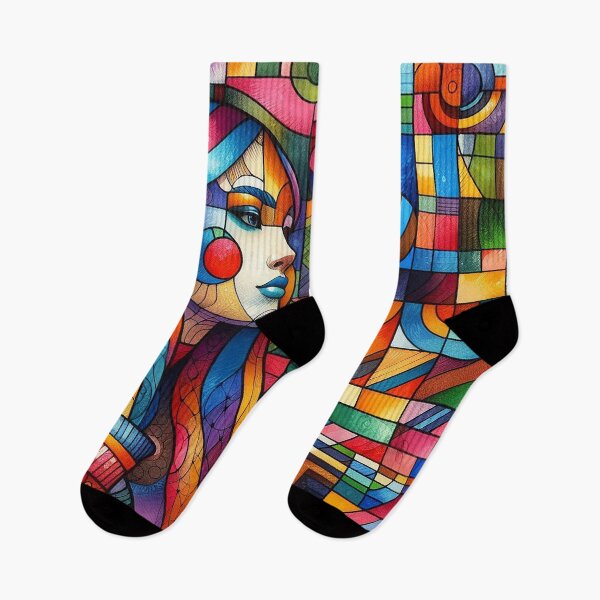 Item preview, Chromatic Listener – Geometric Music Portrait in Stained Glass Style designed and sold by DiamondSkyShirt.