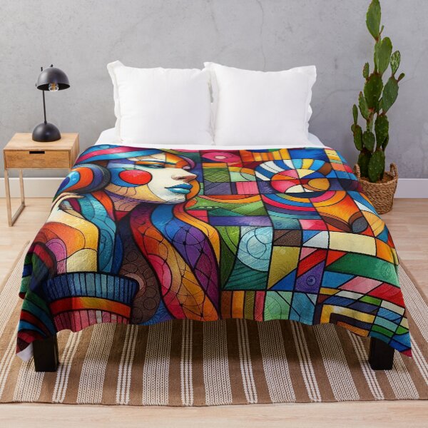 Item preview, Chromatic Listener – Geometric Music Portrait in Stained Glass Style designed and sold by DiamondSkyShirt.