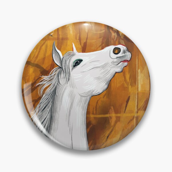 Item preview, White horse wearing red dress drinking champagne designed and sold by Ekaterina Khozatskaya.